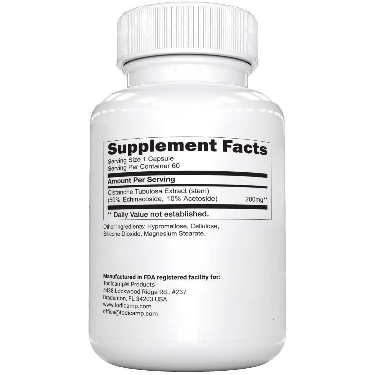 Desert Ginseng Cistanche Tubulosa Energy Booster Cell Food Adaptogen Anti Aging and Cognitive Supplement  60 Day Supply Longevity and Vitality Cistanche Extract